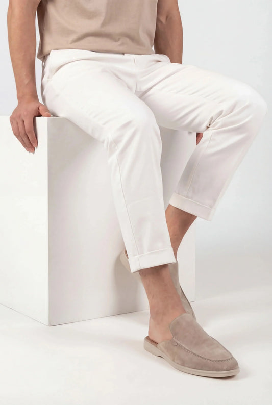 Beige Suède Mocasines Lucía Montiel