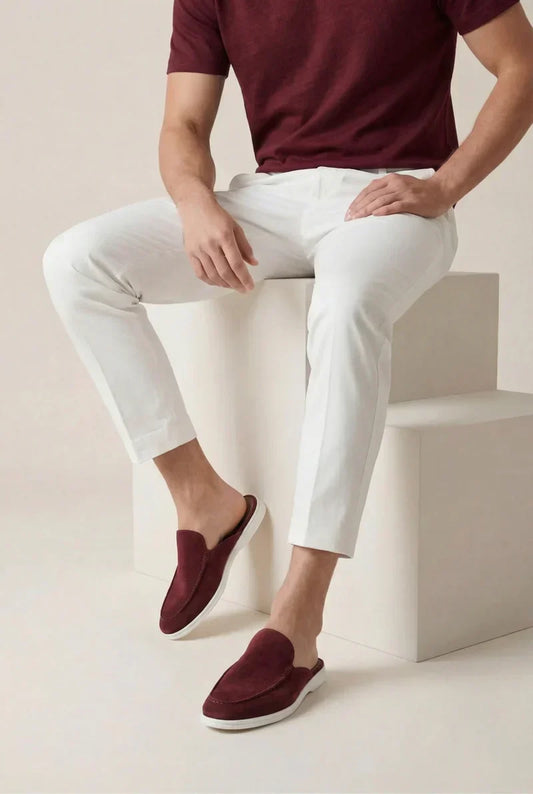 Bordeaux Suède Mocasines Lucía Montiel