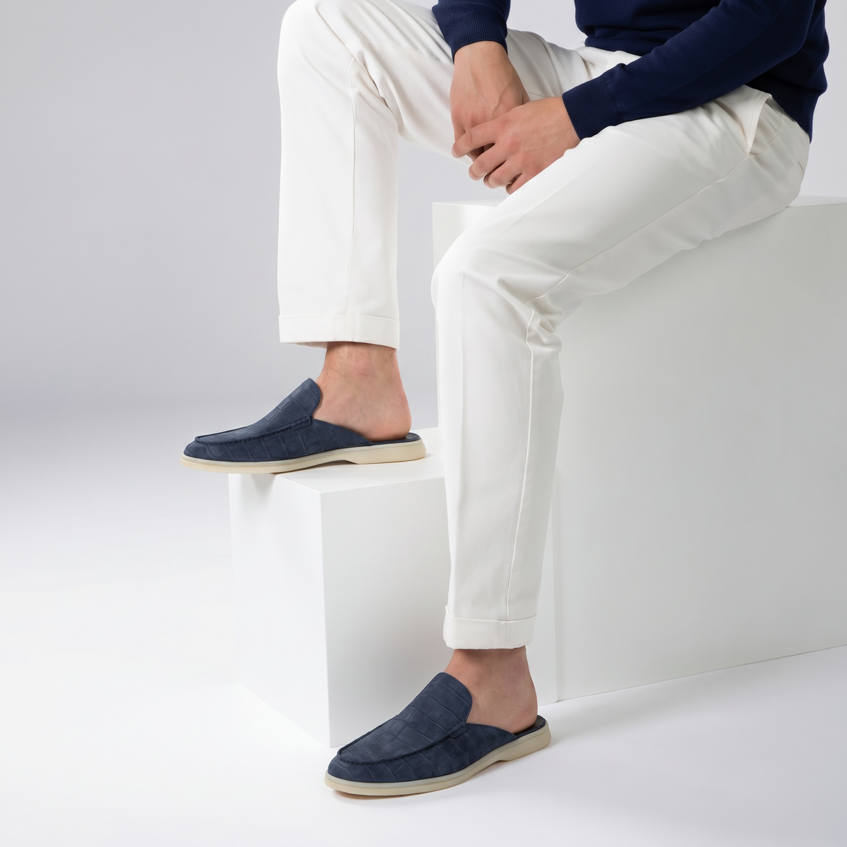 Mocasín Azul Marino Coco| Edición Limitada | Lucía Montiel