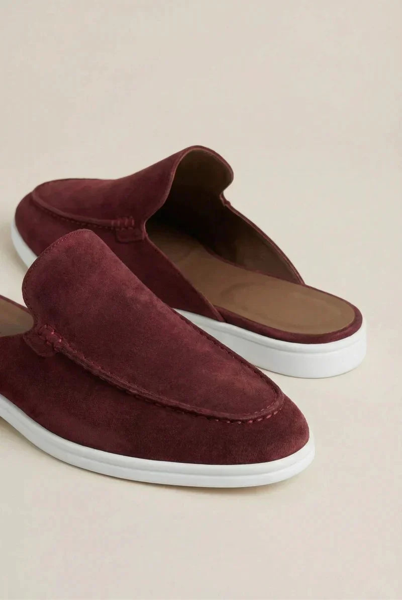 Bordeaux Suède Mocasines Lucía Montiel