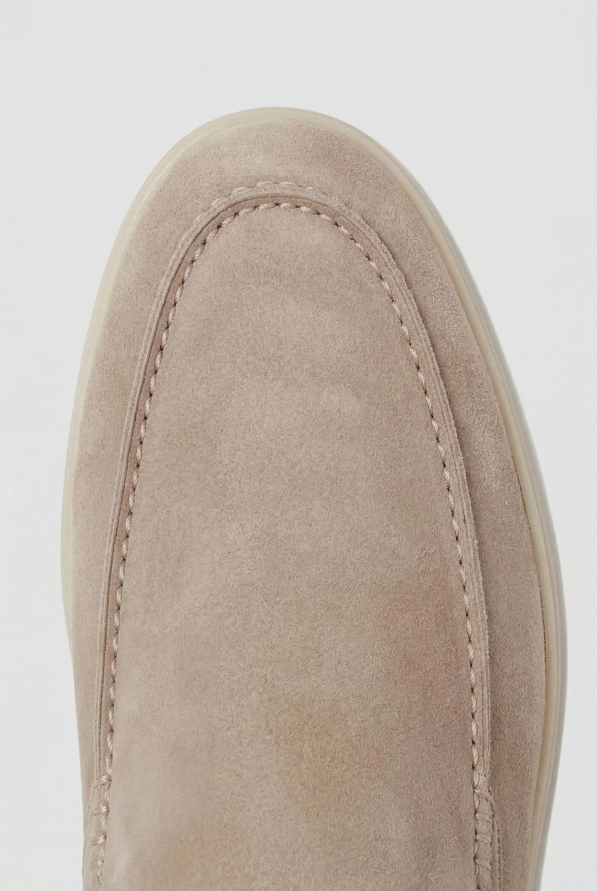 Beige Suède Mocasines Lucía Montiel