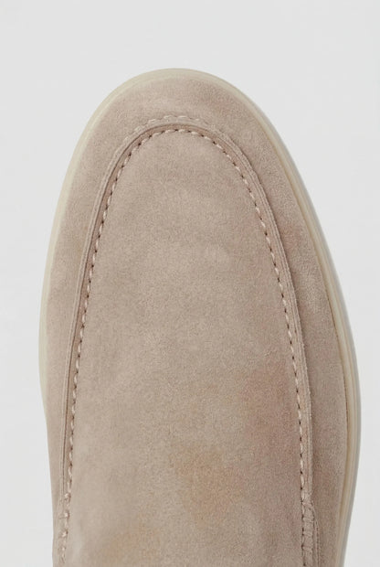 Beige Suède Mocasines Lucía Montiel