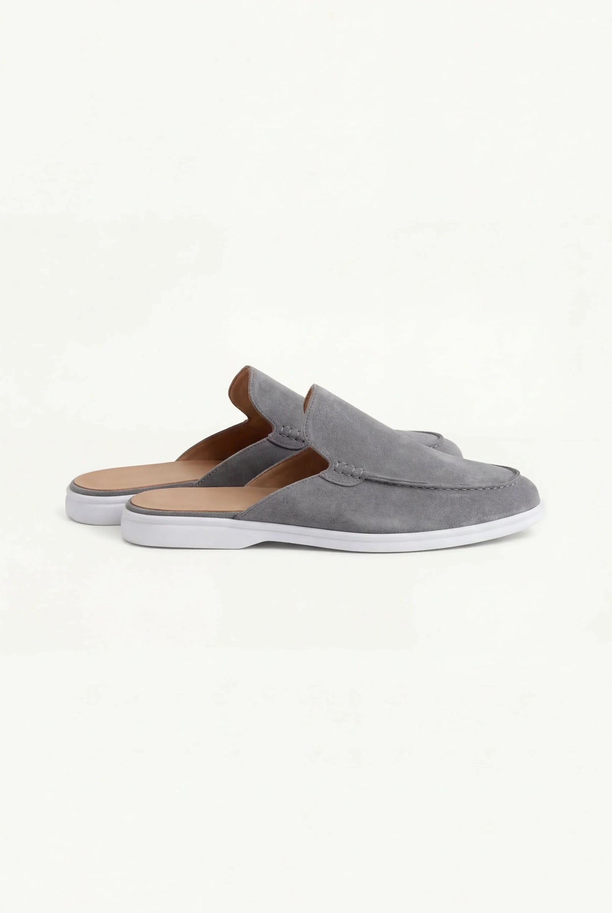 Grey Suède Mocasines | Lucía Montiel