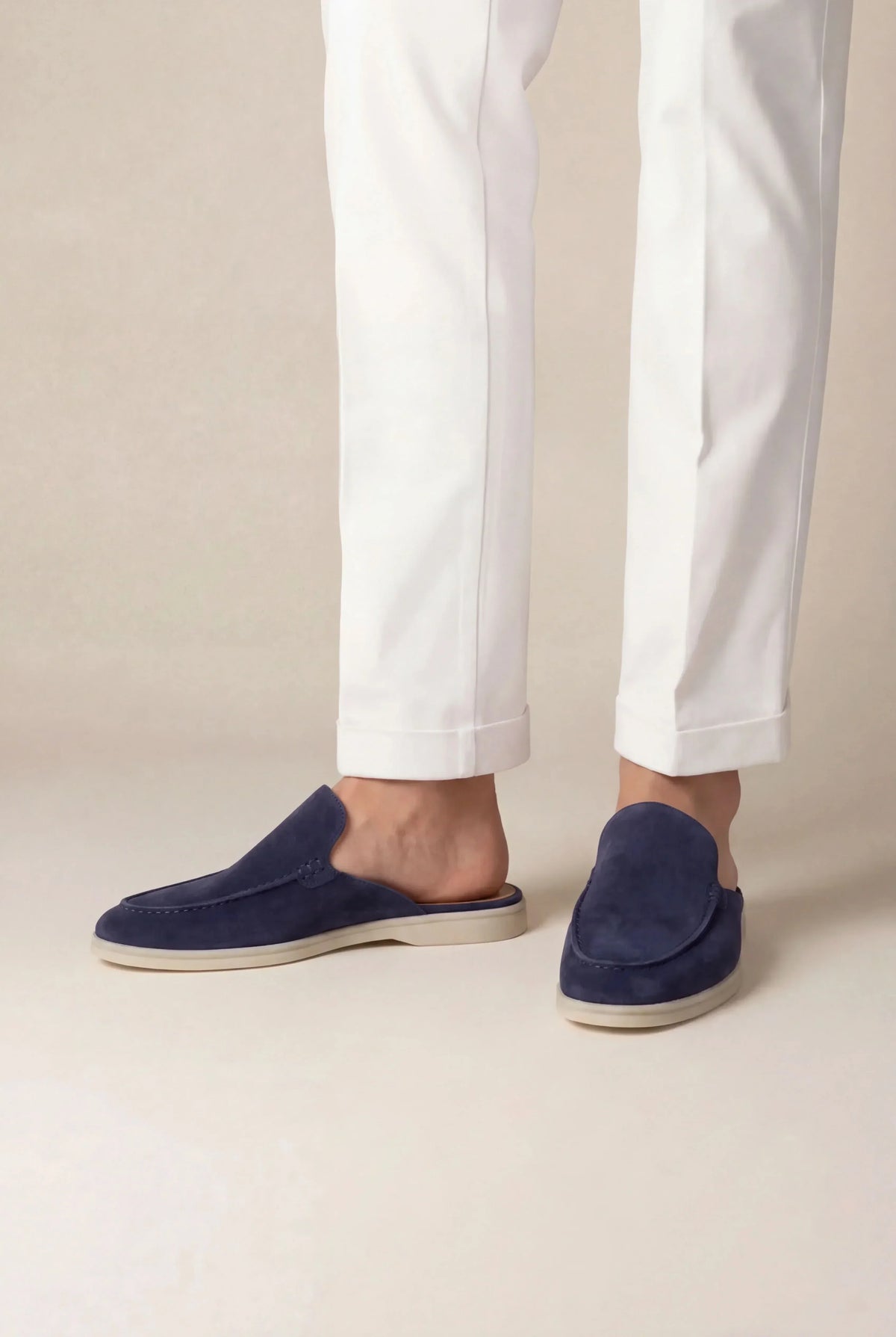 Navy Suède Mocasines Lucía Montiel