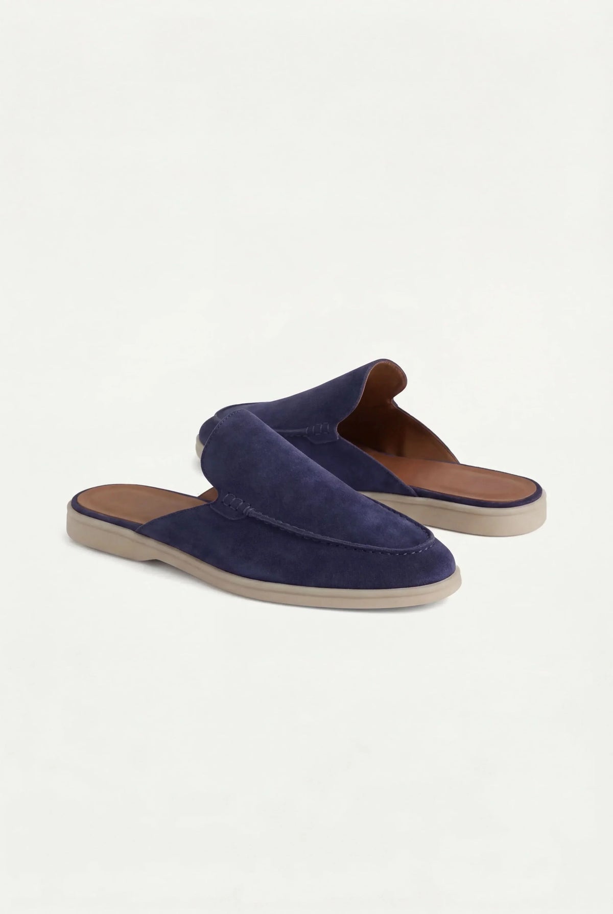Navy Suède Mocasines Lucía Montiel