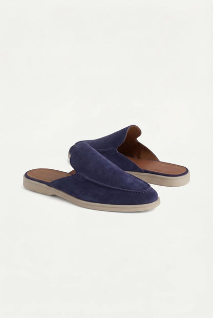 Navy Suède Mocasines Lucía Montiel
