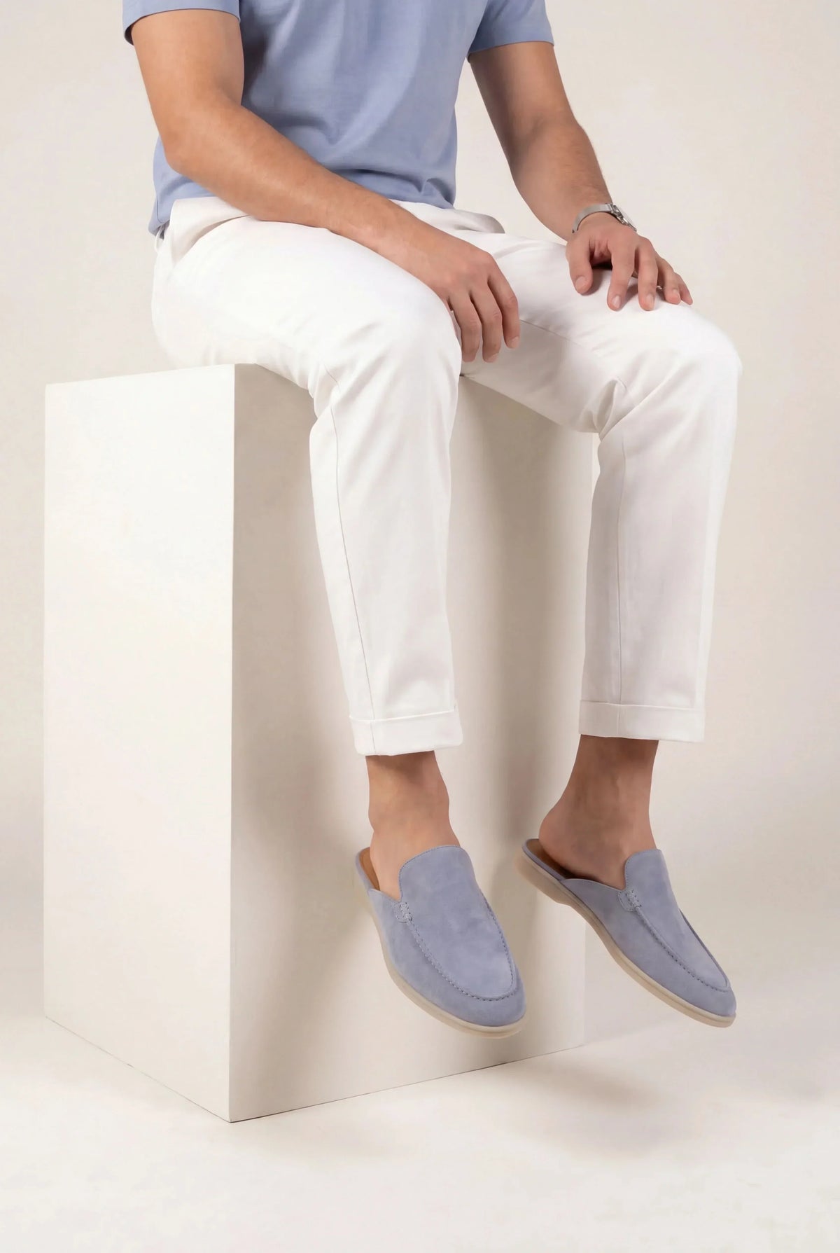 Blue Suede Mocasines | Lucía Montiel