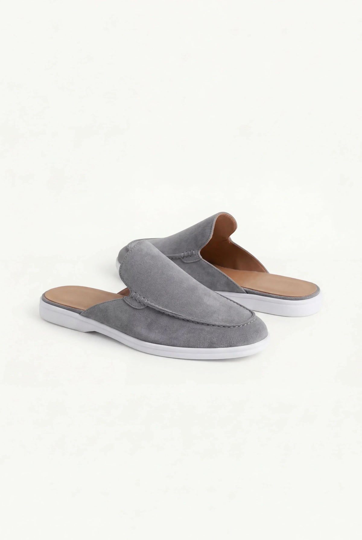 Grey Suède Mocasines | Lucía Montiel