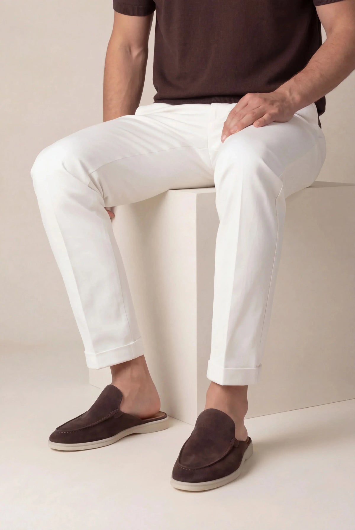 Brown Suède Mocasines | Lucía Montiel
