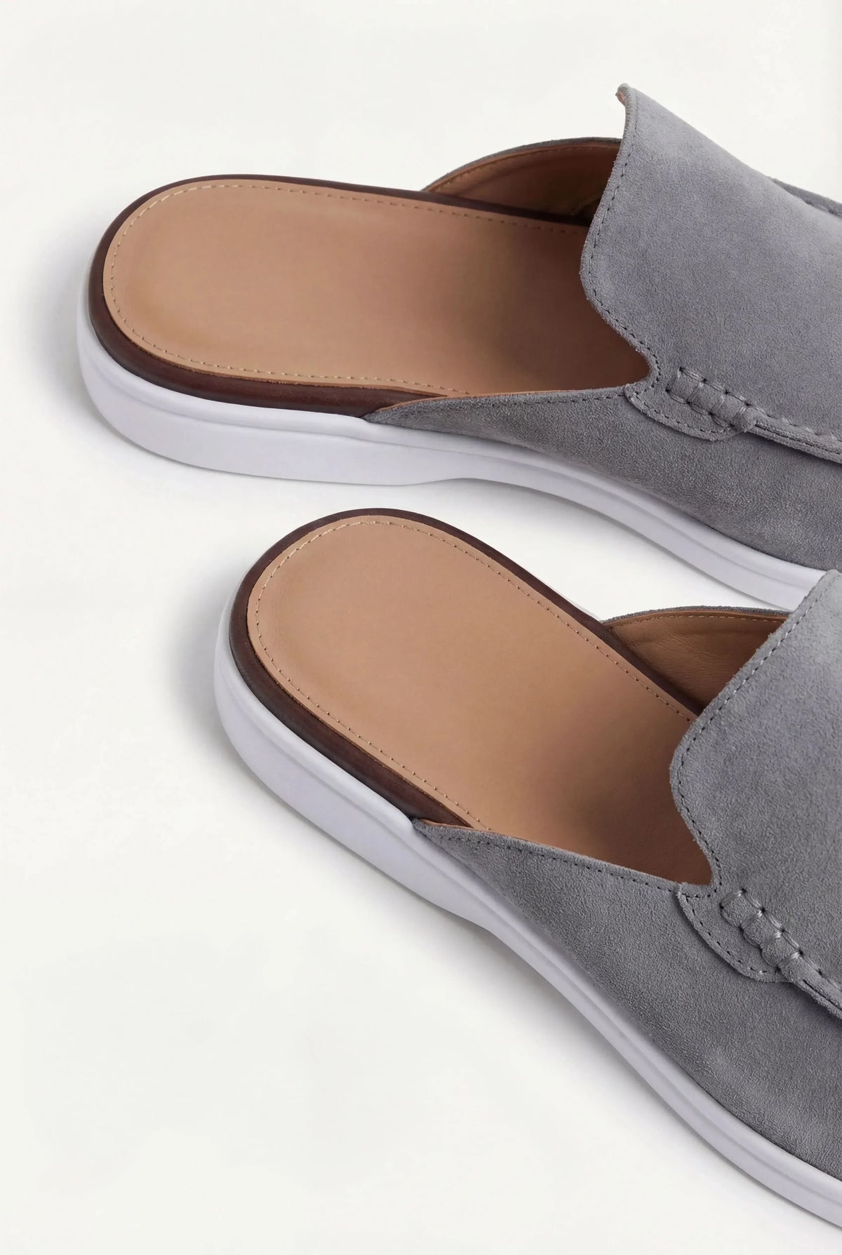 Grey Suède Mocasines | Lucía Montiel