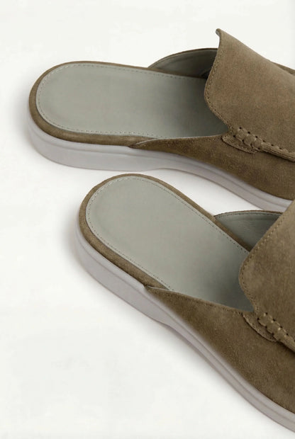 Olive Suède Mocasines Lucía Montiel