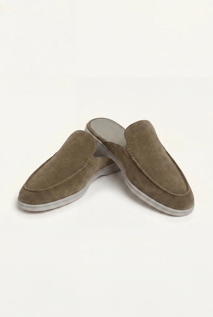 Olive Suède Mocasines Lucía Montiel